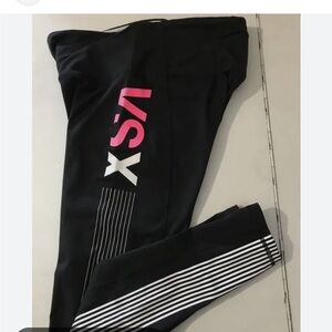 Victoria's Secret Womens Black Joggers with Pink Logo